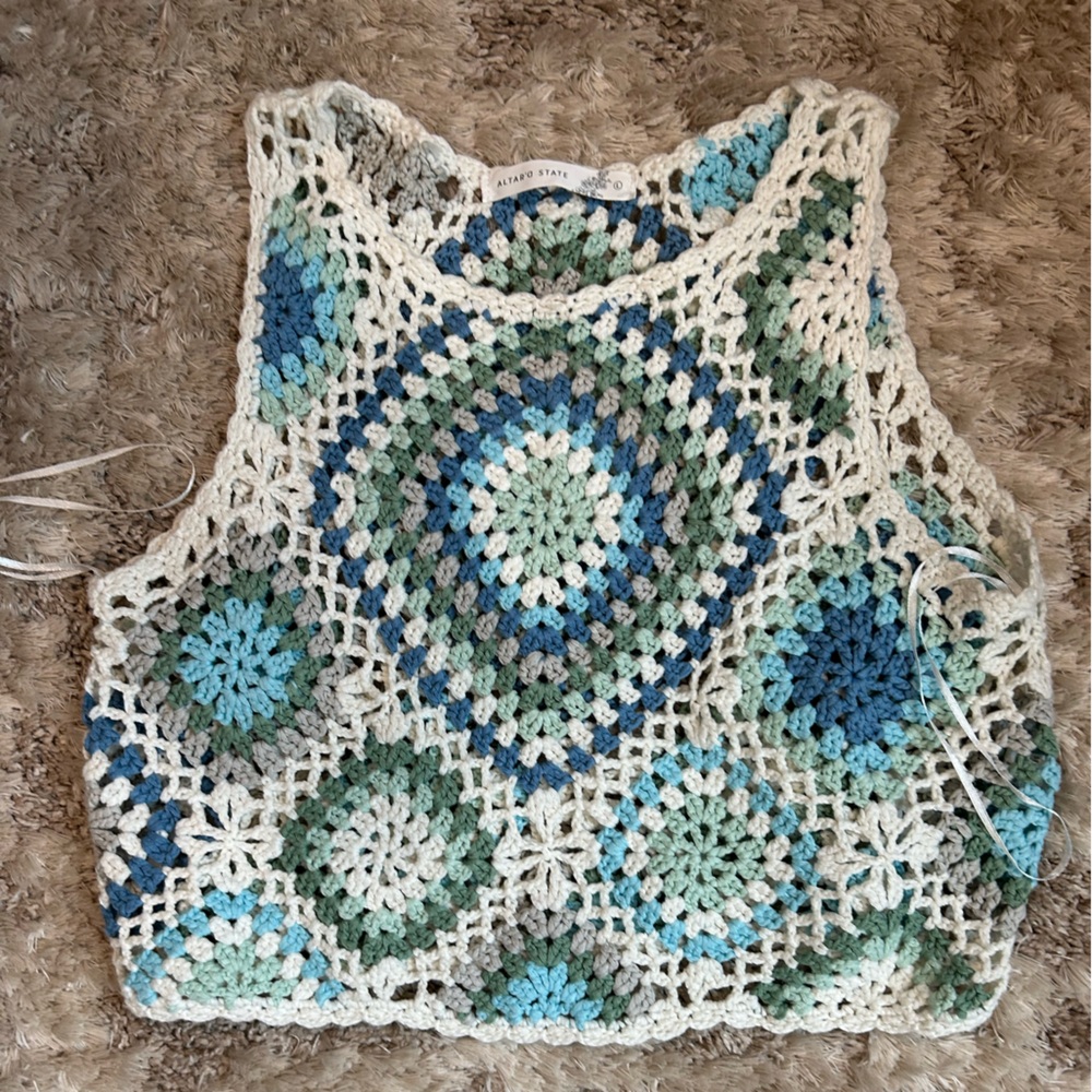 Altar'd State Multicolor Crochet Crop Top